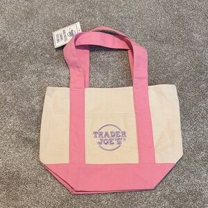 Trader Joe’s Pink & Cream Mini Canvas Tote Bag